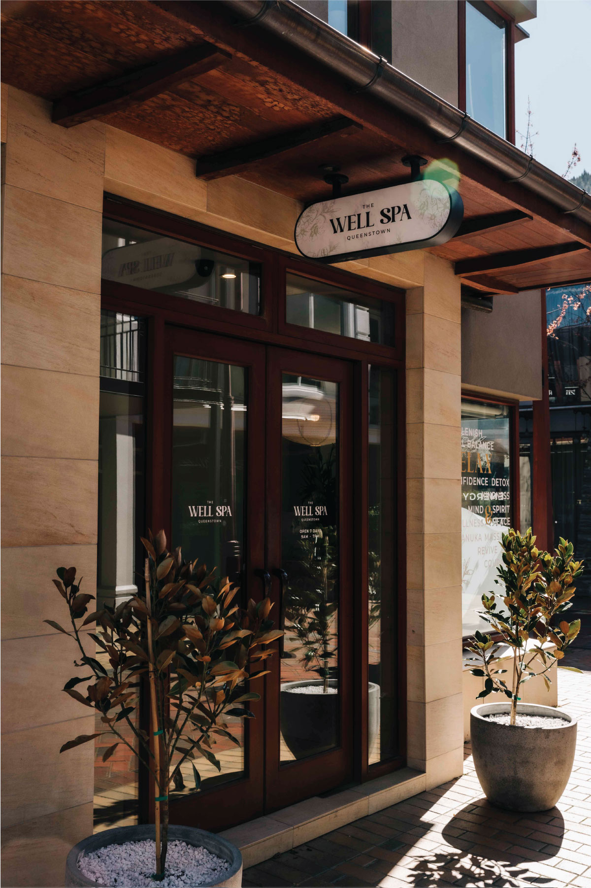 The Well Spa entrance on Earl Street, Queenstown
