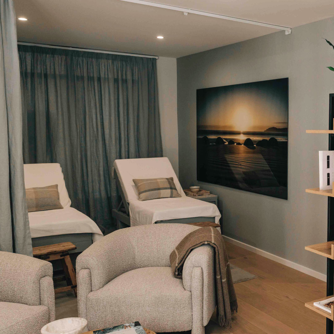 The relaxation lounge at The Well Spa
