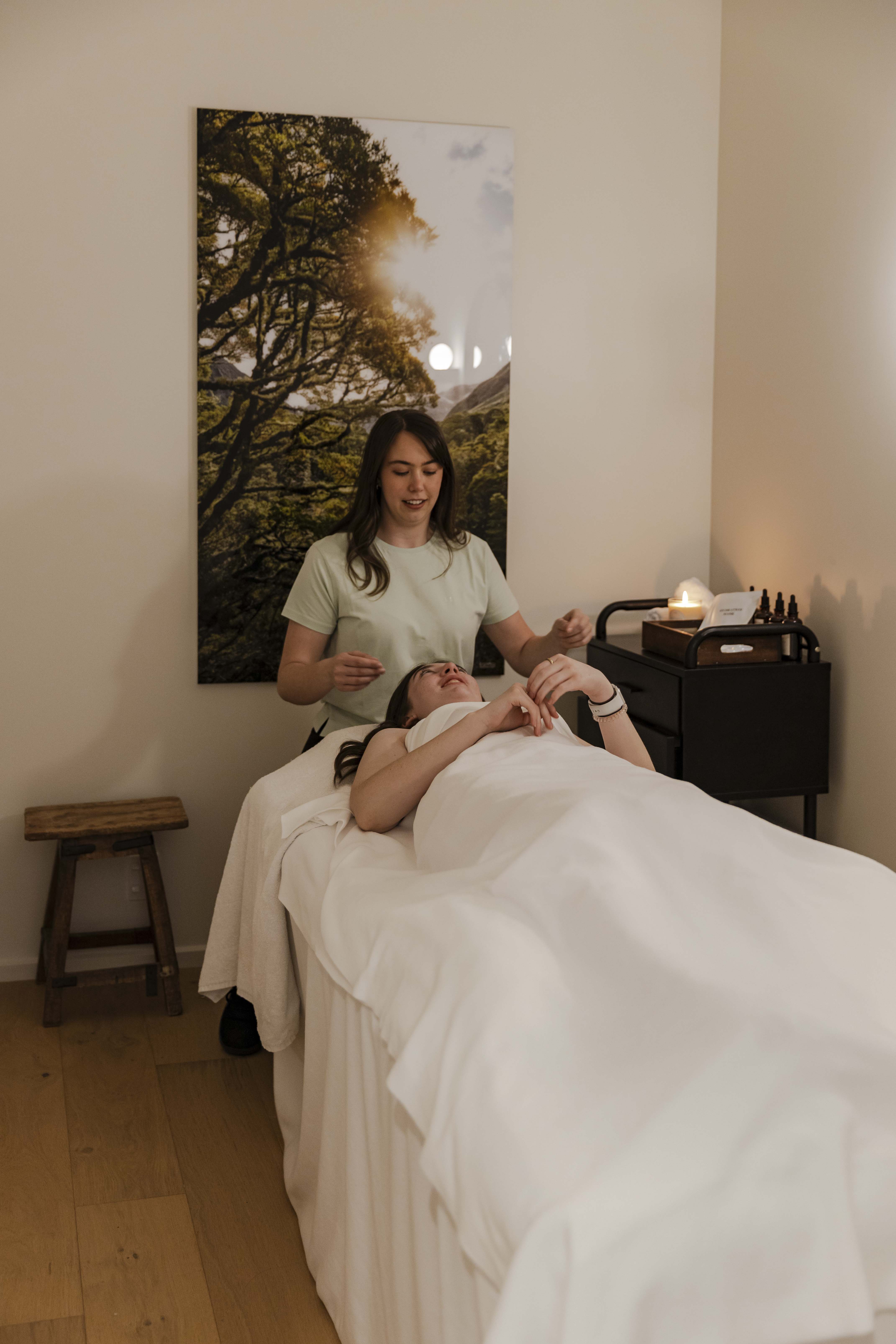 A treatment in progress at The Well Spa